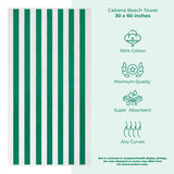 Cabana Striped Oversized Premium Cotton Beach Towel 30x60" - 32 Set Case Pack From American Soft Linen