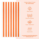 Cabana Striped Oversized Premium Cotton Beach Towel 30x60" - 32 Set Case Pack From American Soft Linen