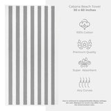 Cabana Striped Oversized Premium Cotton Beach Towel 30x60" - 32 Set Case Pack From American Soft Linen