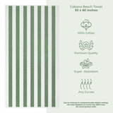 Cabana Striped Oversized Premium Cotton Beach Towel 30x60" - 32 Set Case Pack From American Soft Linen