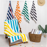 Cabana Striped Oversized Premium Cotton Beach Towel 30x60" - 32 Set Case Pack From American Soft Linen