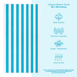 Cabana Striped Oversized Premium Cotton Beach Towel 30x60" - 32 Set Case Pack From American Soft Linen