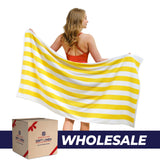Cabana Striped Oversized Premium Cotton Beach Towel 30x60" - 32 Set Case Pack From American Soft Linen