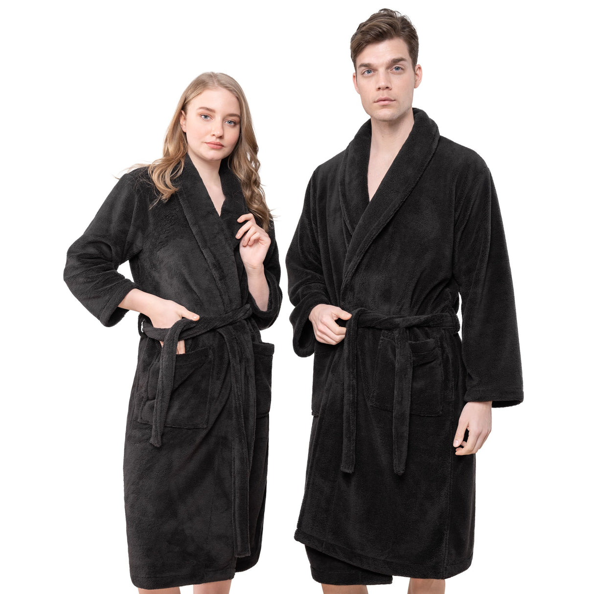 American Soft Linen Unisex Fleece Bathrobe, Super Soft, Absorbent and Fluffy - Wholesale From American Soft Linen