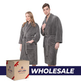 American Soft Linen Unisex Fleece Bathrobe, Super Soft, Absorbent and Fluffy - Wholesale From American Soft Linen
