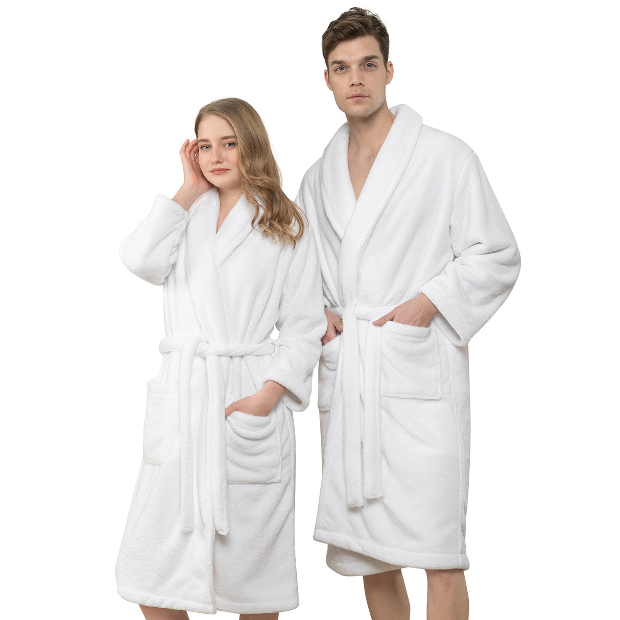 American Soft Linen Unisex Fleece Bathrobe, Super Soft, Absorbent and Fluffy - Wholesale From American Soft Linen