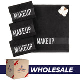 American Soft Linen, Makeup Remover Face Cloth, 100% Cotton Makeup Towels, 4 Packed Face Towels, 12x12 inches, Black - 100 Set Case Pack From American Soft Linen
