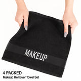 American Soft Linen, Makeup Remover Face Cloth, 100% Cotton Makeup Towels, 4 Packed Face Towels, 12x12 inches, Black From American Soft Linen