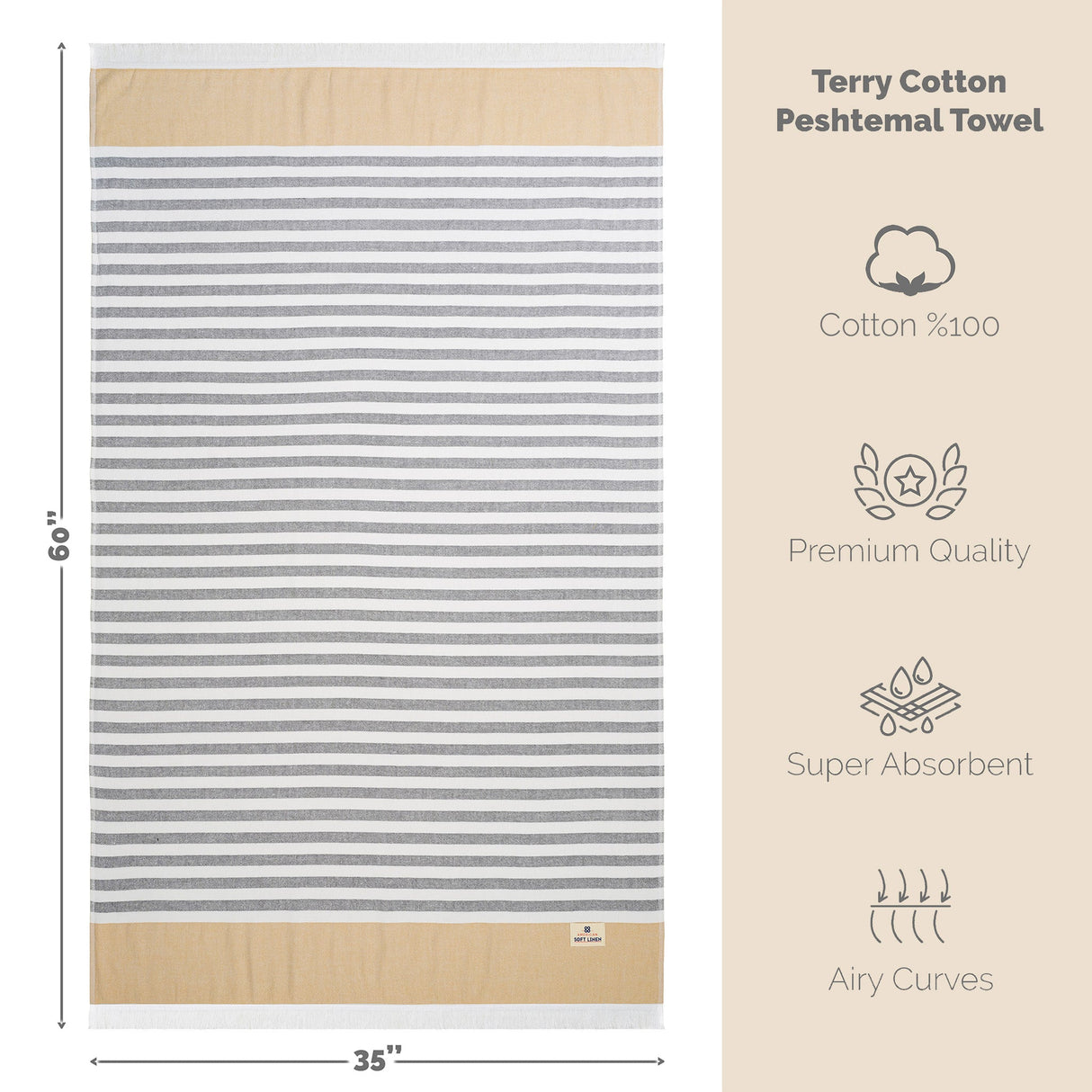 Mediterranean 100% Cotton Turkish Peshtemals, 35" x 60",  Modern & Traditional Turkish Towels - 44 Set Case Pack From American Soft Linen