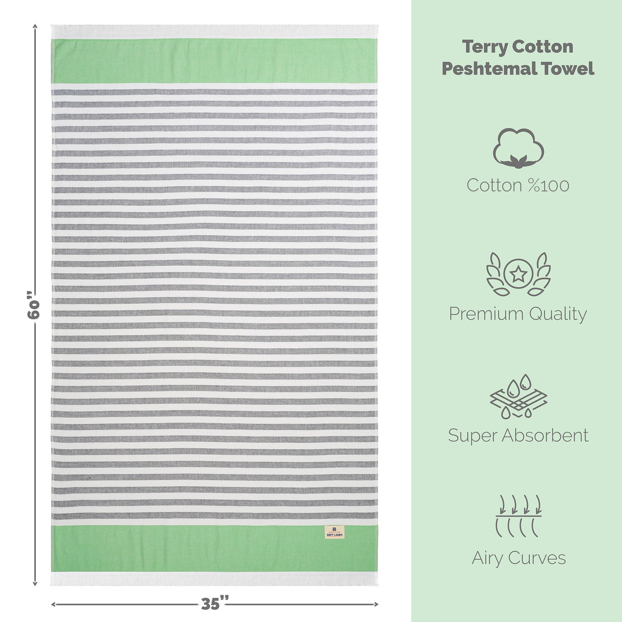 Mediterranean 100% Cotton Turkish Peshtemals, 35" x 60",  Modern & Traditional Turkish Towels - 44 Set Case Pack From American Soft Linen