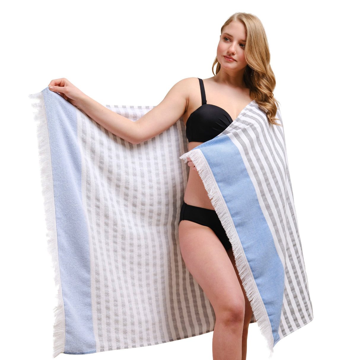 Mediterranean 100% Cotton Turkish Peshtemals, 35" x 60",  Modern & Traditional Turkish Towels - 44 Set Case Pack From American Soft Linen
