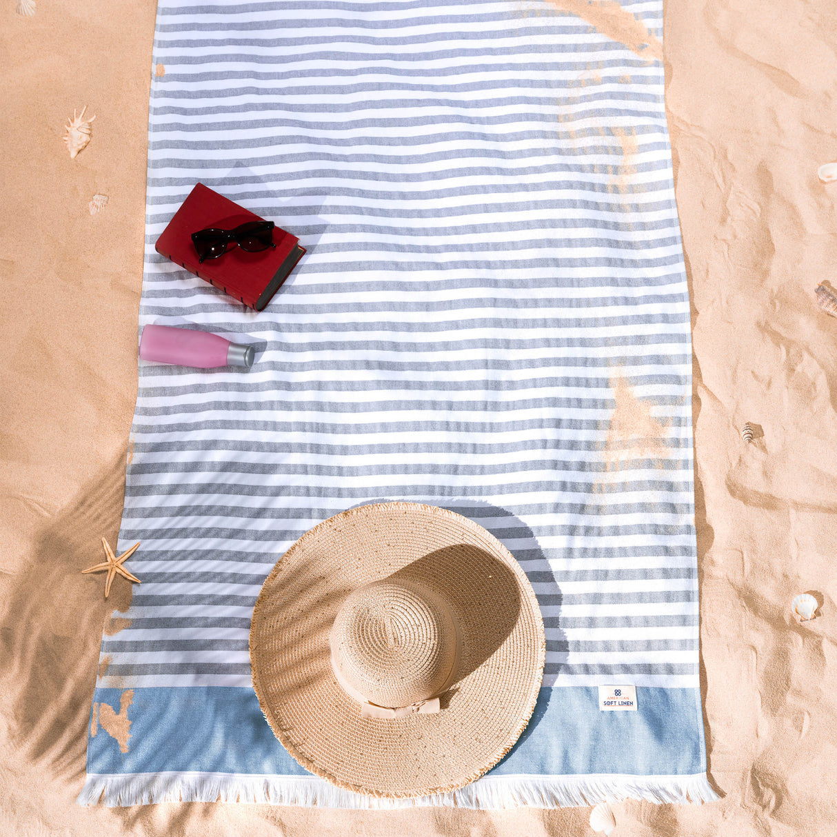 Mediterranean 100% Cotton Turkish Peshtemals, 35" x 60",  Modern & Traditional Turkish Towels - 44 Set Case Pack From American Soft Linen