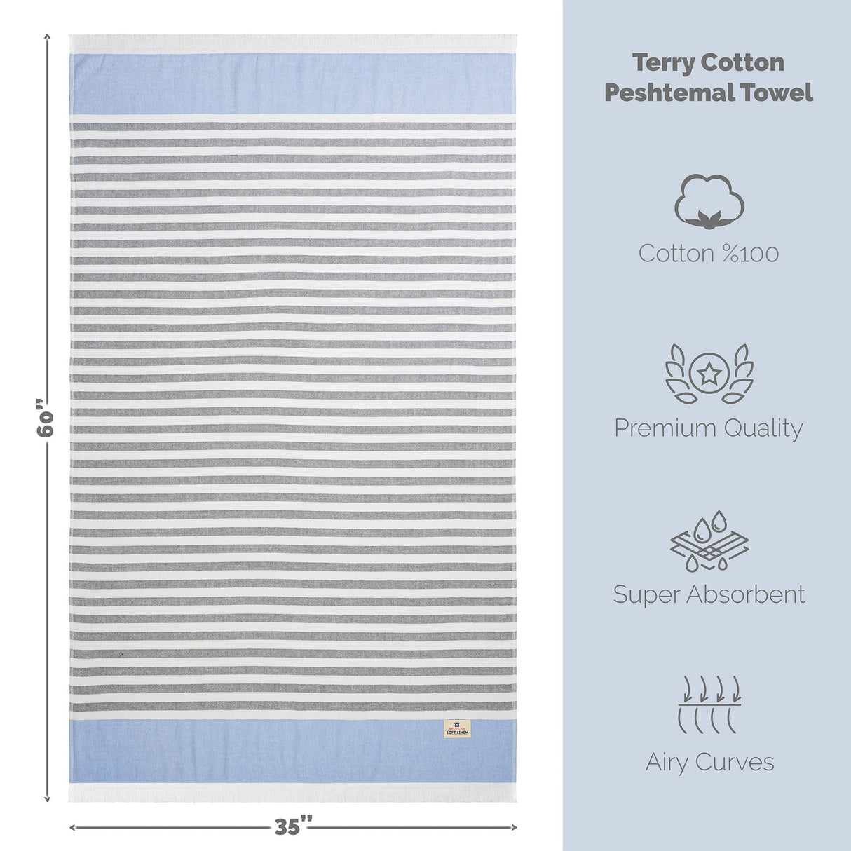 Mediterranean 100% Cotton Turkish Peshtemals, 35" x 60",  Modern & Traditional Turkish Towels - 44 Set Case Pack From American Soft Linen