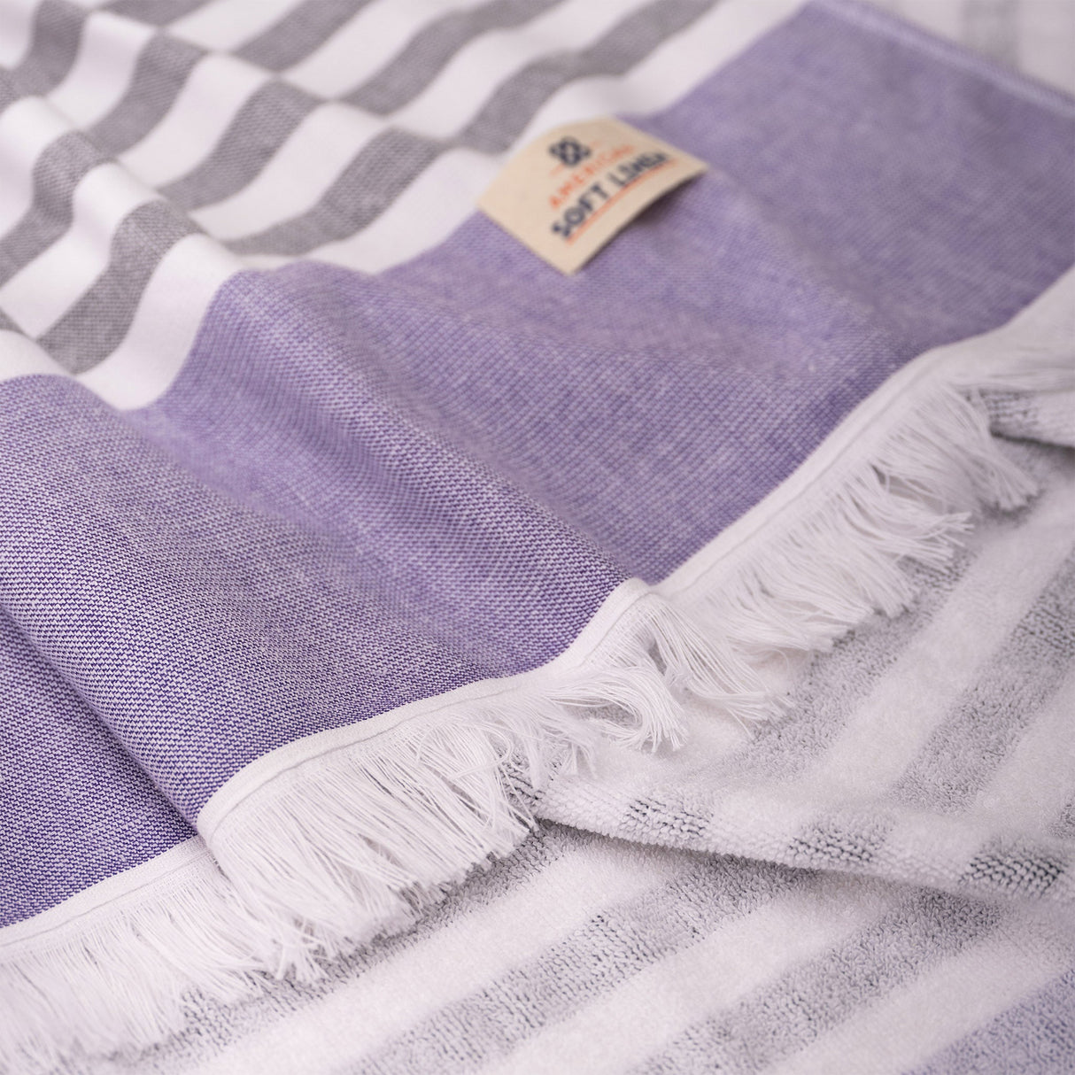 Mediterranean 100% Cotton Turkish Peshtemals, 35" x 60",  Modern & Traditional Turkish Towels - 44 Set Case Pack From American Soft Linen