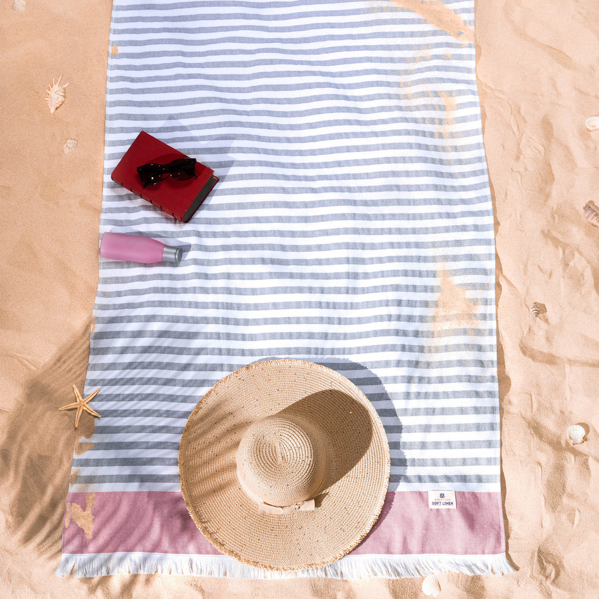 Mediterranean 100% Cotton Turkish Peshtemals, 35" x 60",  Modern & Traditional Turkish Towels - 44 Set Case Pack From American Soft Linen