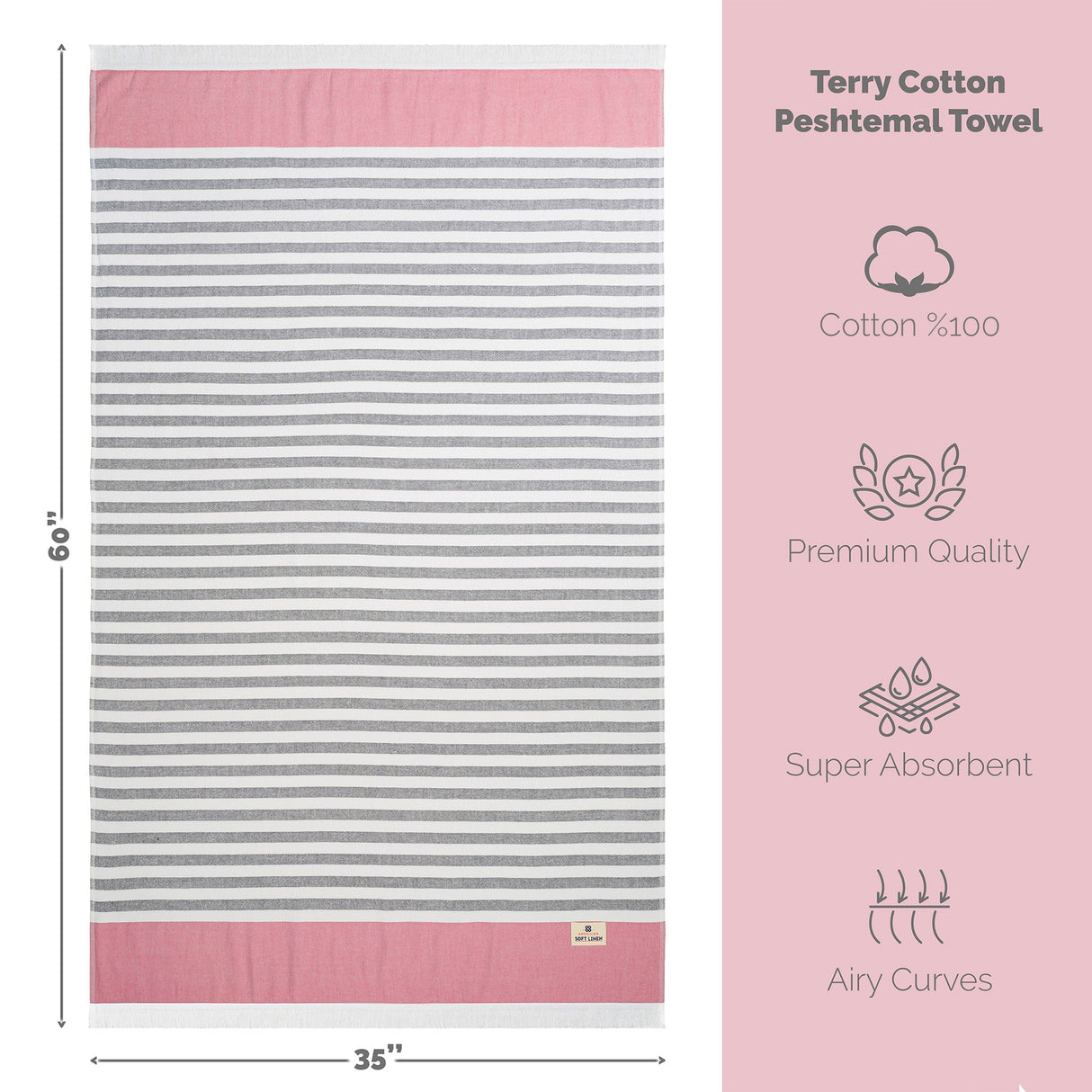 Mediterranean 100% Cotton Turkish Peshtemals, 35" x 60",  Modern & Traditional Turkish Towels - 44 Set Case Pack From American Soft Linen