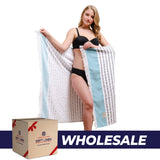 Mediterranean 100% Cotton Turkish Peshtemals, 35" x 60",  Modern & Traditional Turkish Towels - 44 Set Case Pack From American Soft Linen