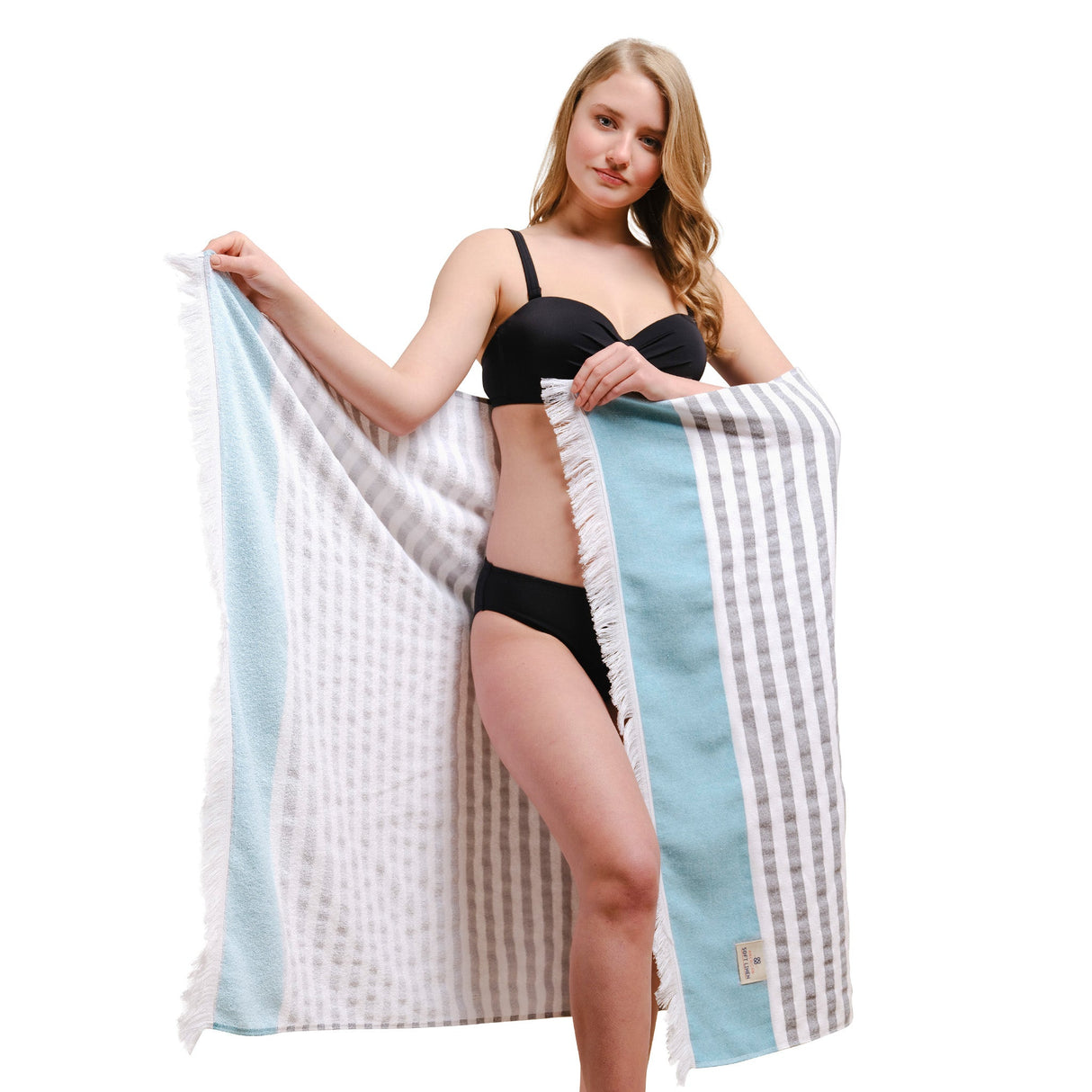 Mediterranean 100% Cotton Turkish Peshtemals, 35" x 60",  Modern & Traditional Turkish Towels - 44 Set Case Pack From American Soft Linen