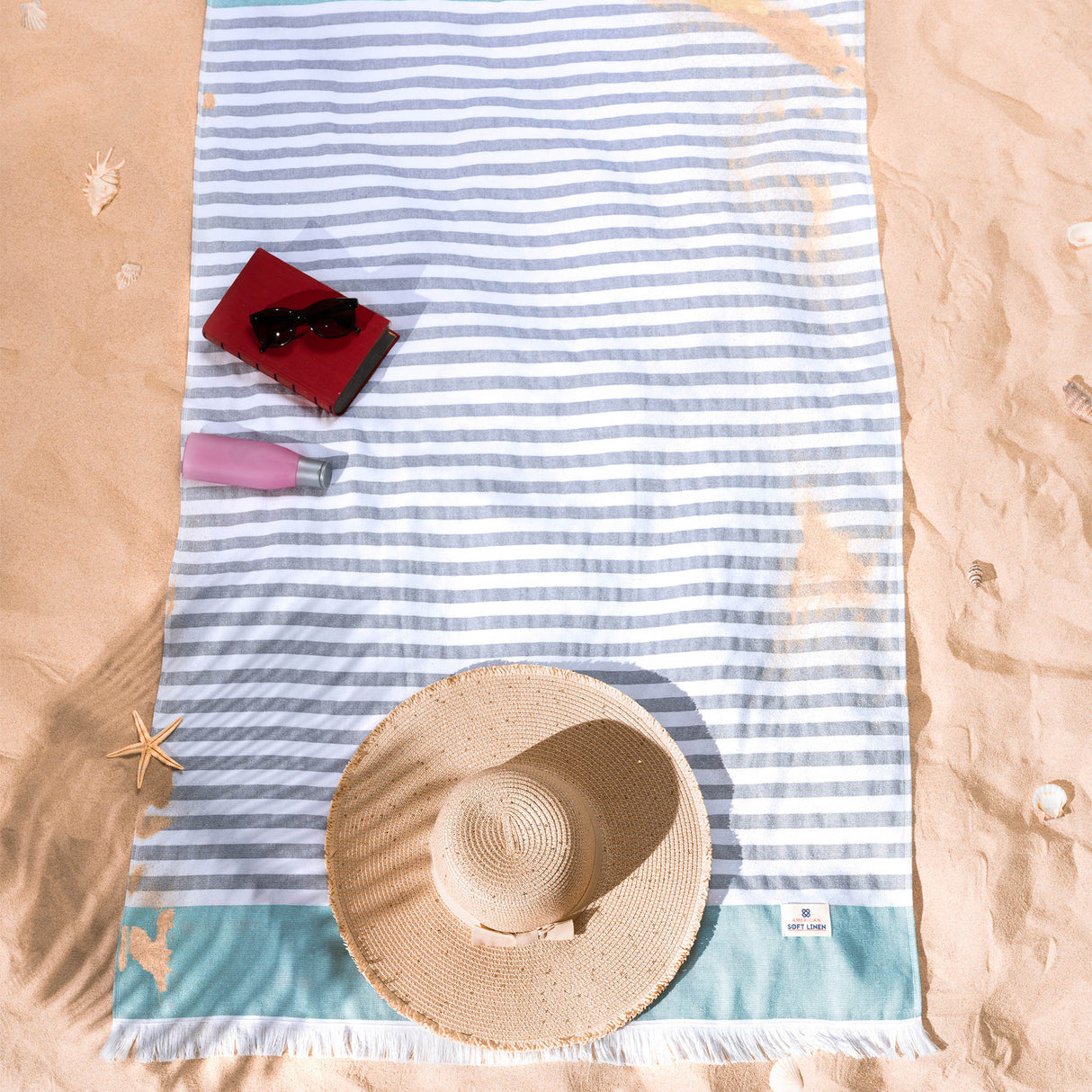 Mediterranean 100% Cotton Turkish Peshtemals, 35" x 60",  Modern & Traditional Turkish Towels - 44 Set Case Pack From American Soft Linen