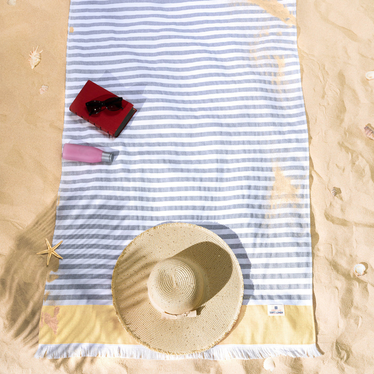 Mediterranean 100% Cotton Turkish Peshtemals, 35" x 60",  Modern & Traditional Turkish Towels - 44 Set Case Pack From American Soft Linen
