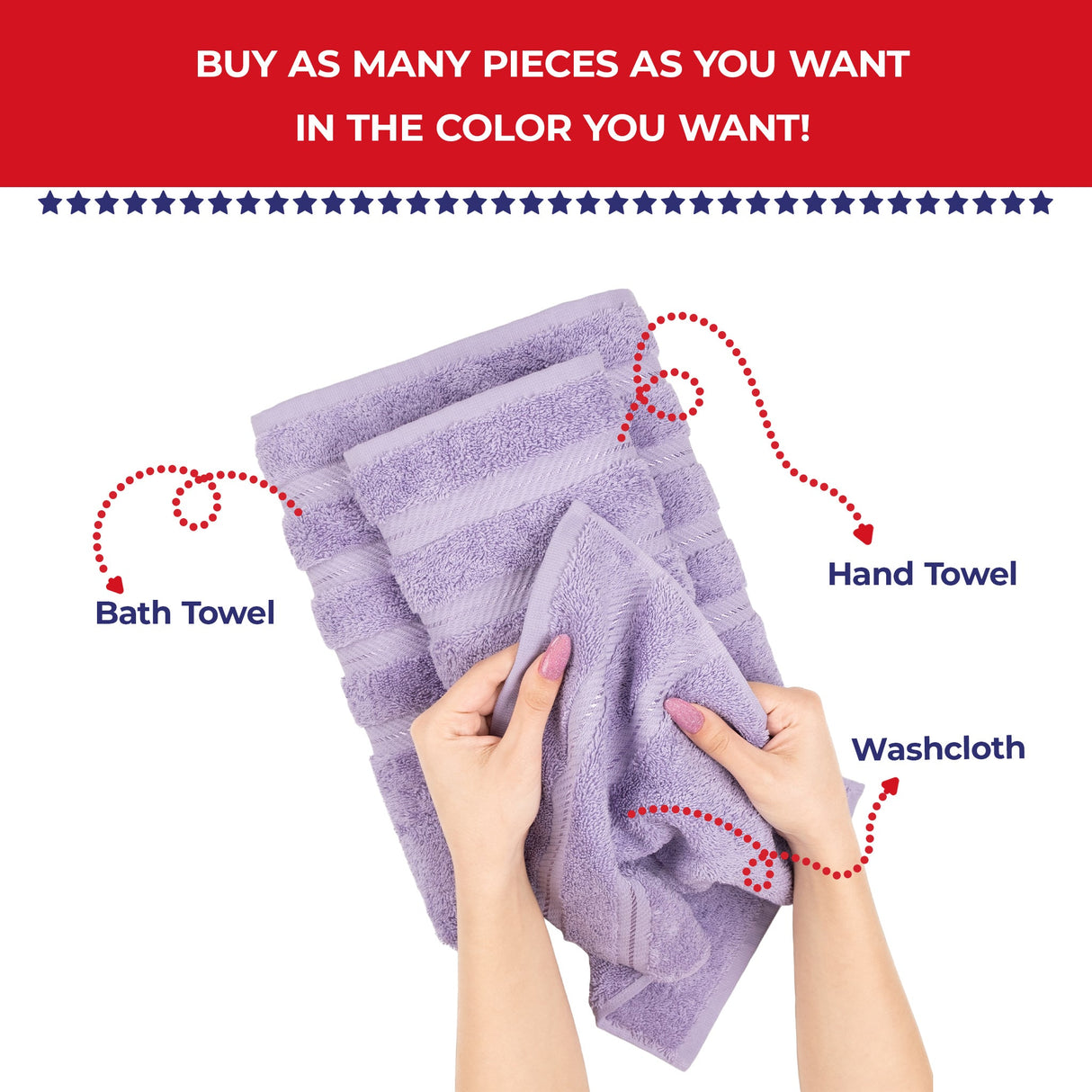 Single Piece - Create Your Set - 100% Cotton Turkish Towels with 20 Different Colors