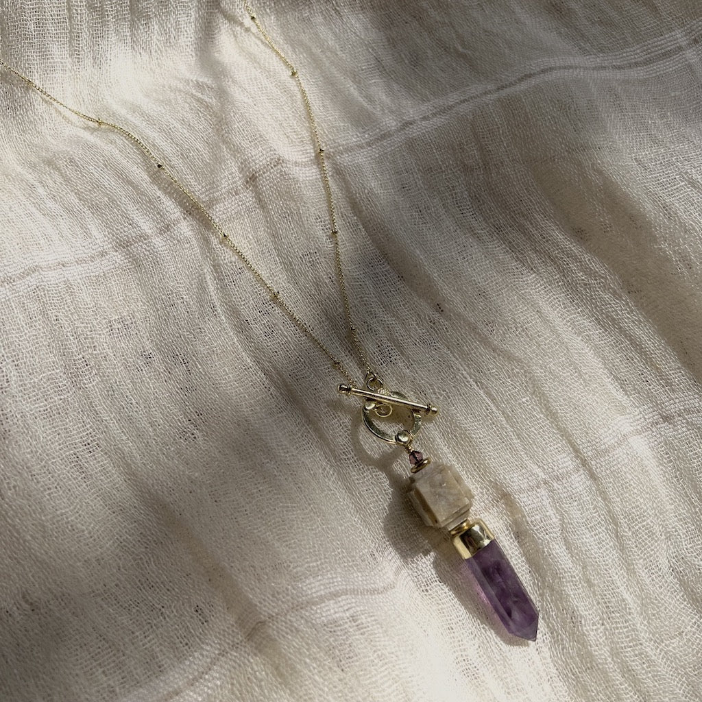 Amethyst Lariat Necklace from SLATE + SALT