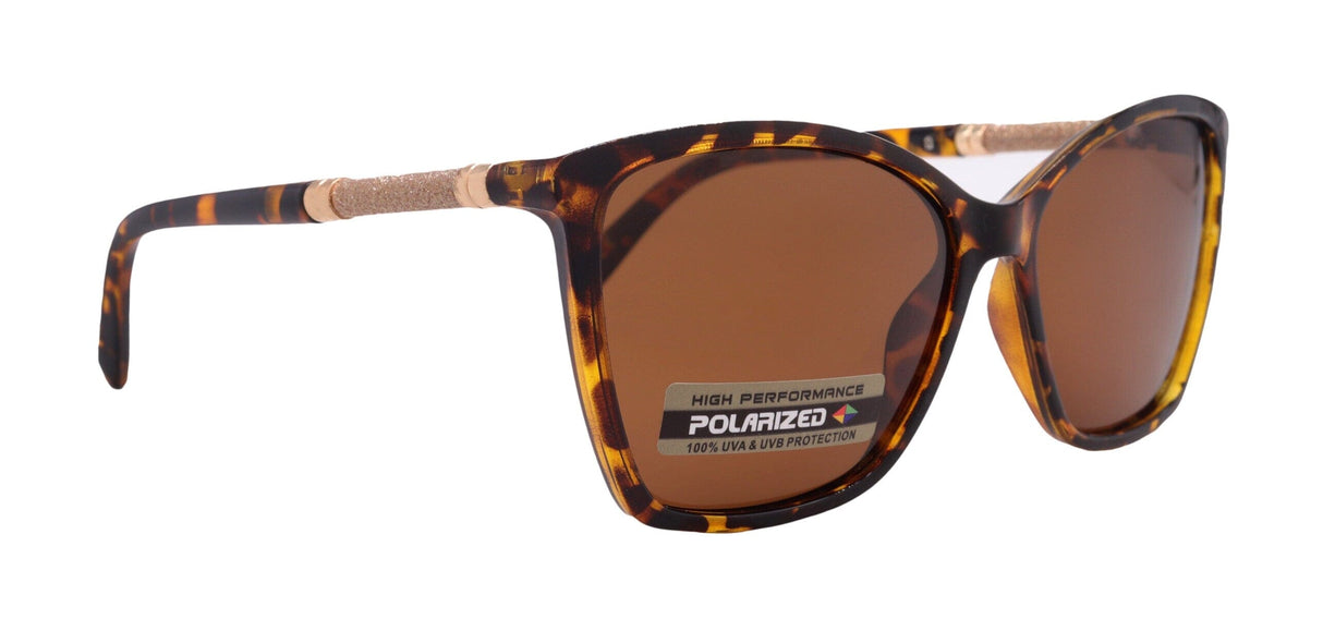 Andalucia, (Polarized) Women Sunglasses, 1.1mm Amber Lenses, 100% UVA-B Protection (Tortoise Shell, Brown) (Rose Gold Metal) NY Fifth Avenue From NY Fifth Avenue