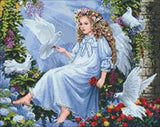 Angel and Doves WD2405 14.9 x 18.9 inches Wizardi Diamond Painting Kit from Wizardi