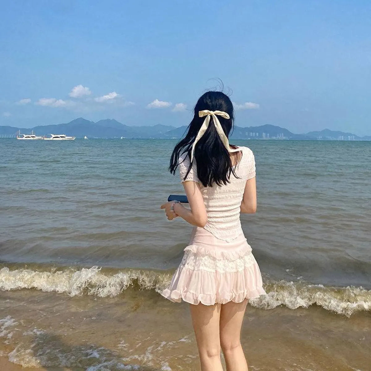 Angelic Lace Ruffle Mini Skirt from Kawaii Stop