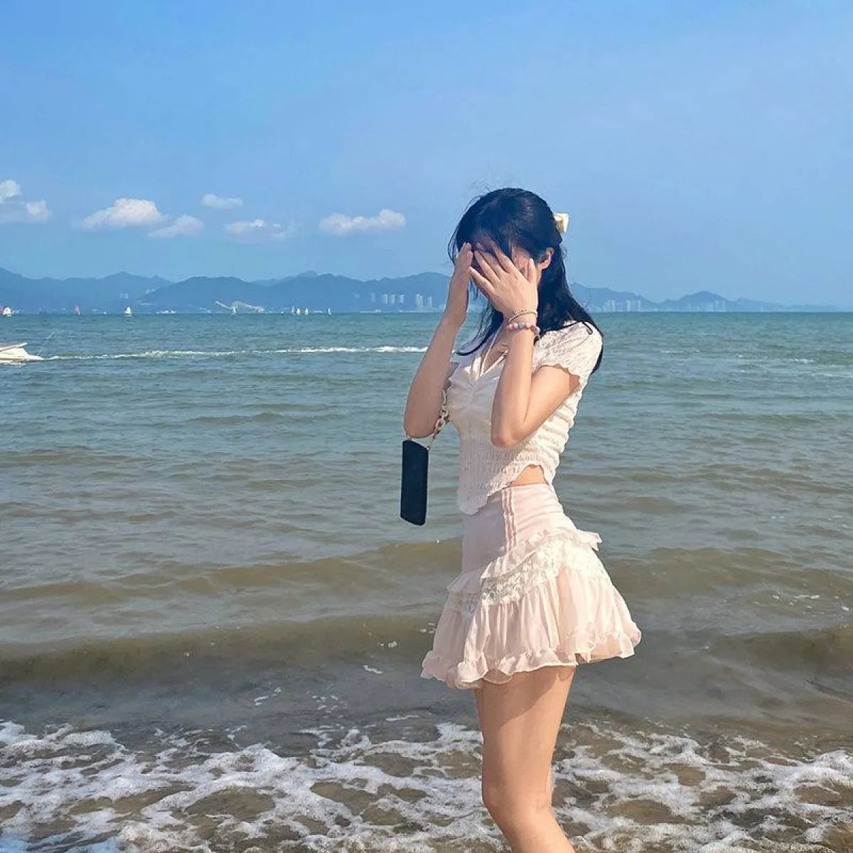 Angelic Lace Ruffle Mini Skirt from Kawaii Stop