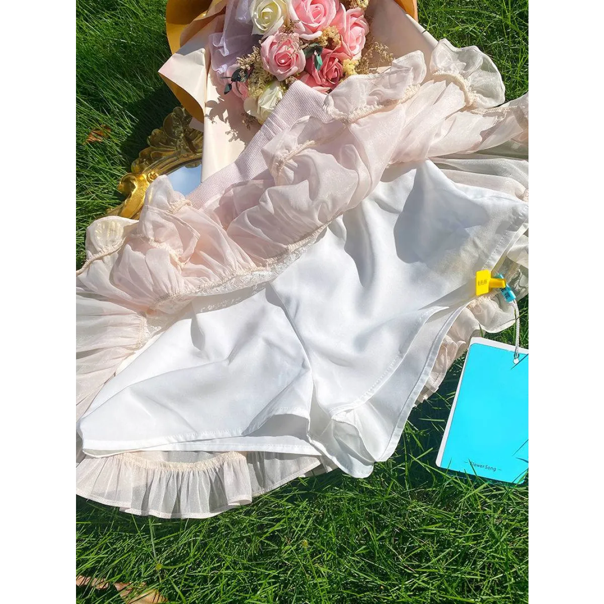 Angelic Lace Ruffle Mini Skirt from Kawaii Stop