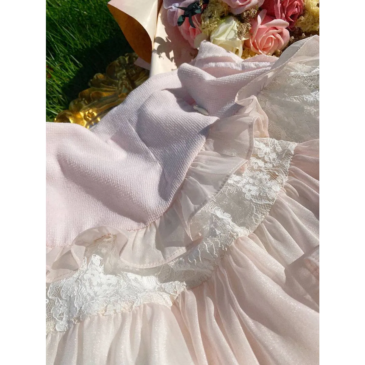 Angelic Lace Ruffle Mini Skirt from Kawaii Stop