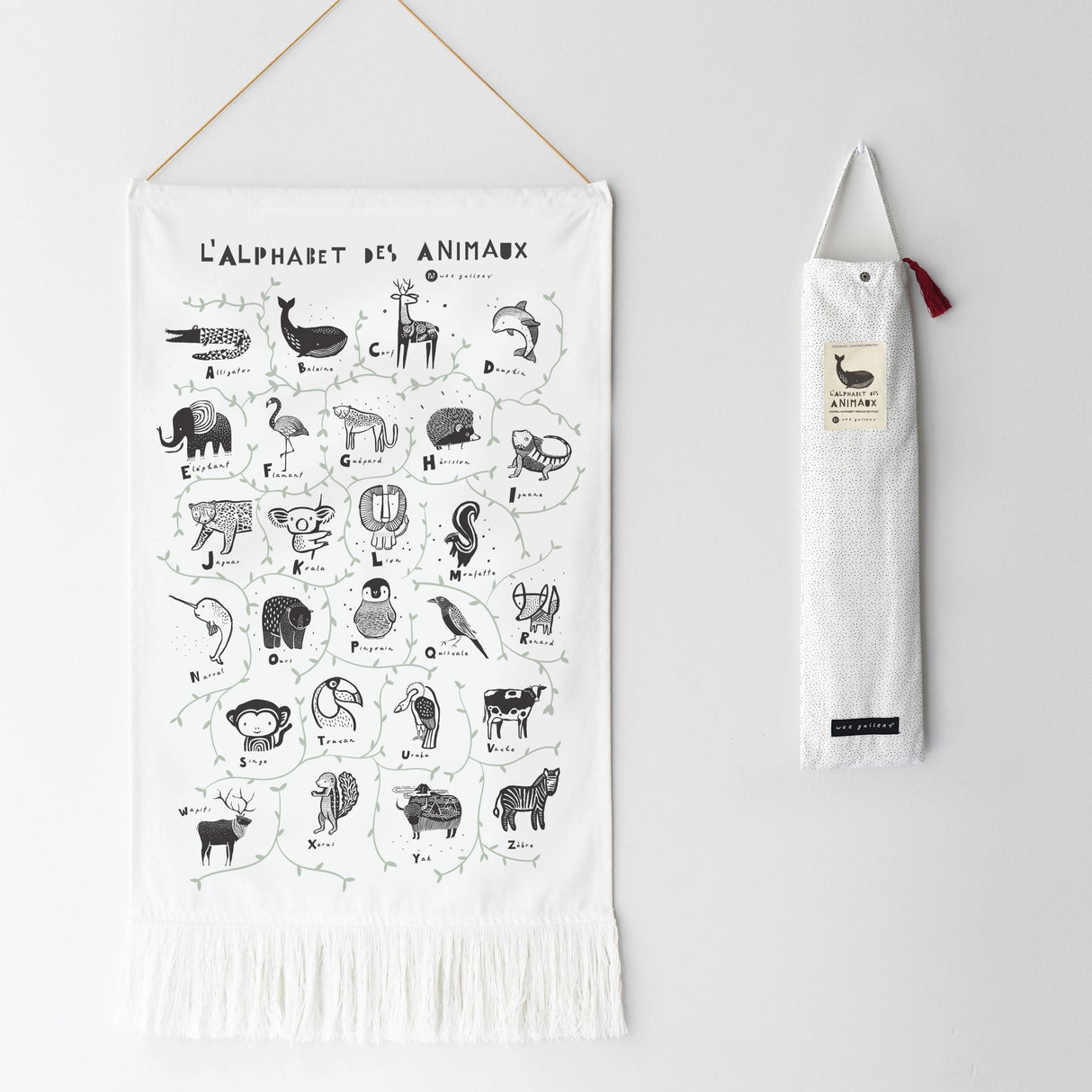Animal Alphabet Printed Tapestry - French Edition From Wee Gallery