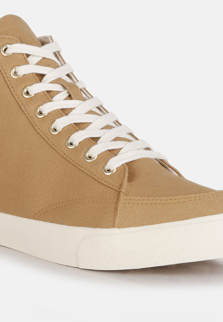 Ankle Length Solid Sneakers from London Rag International