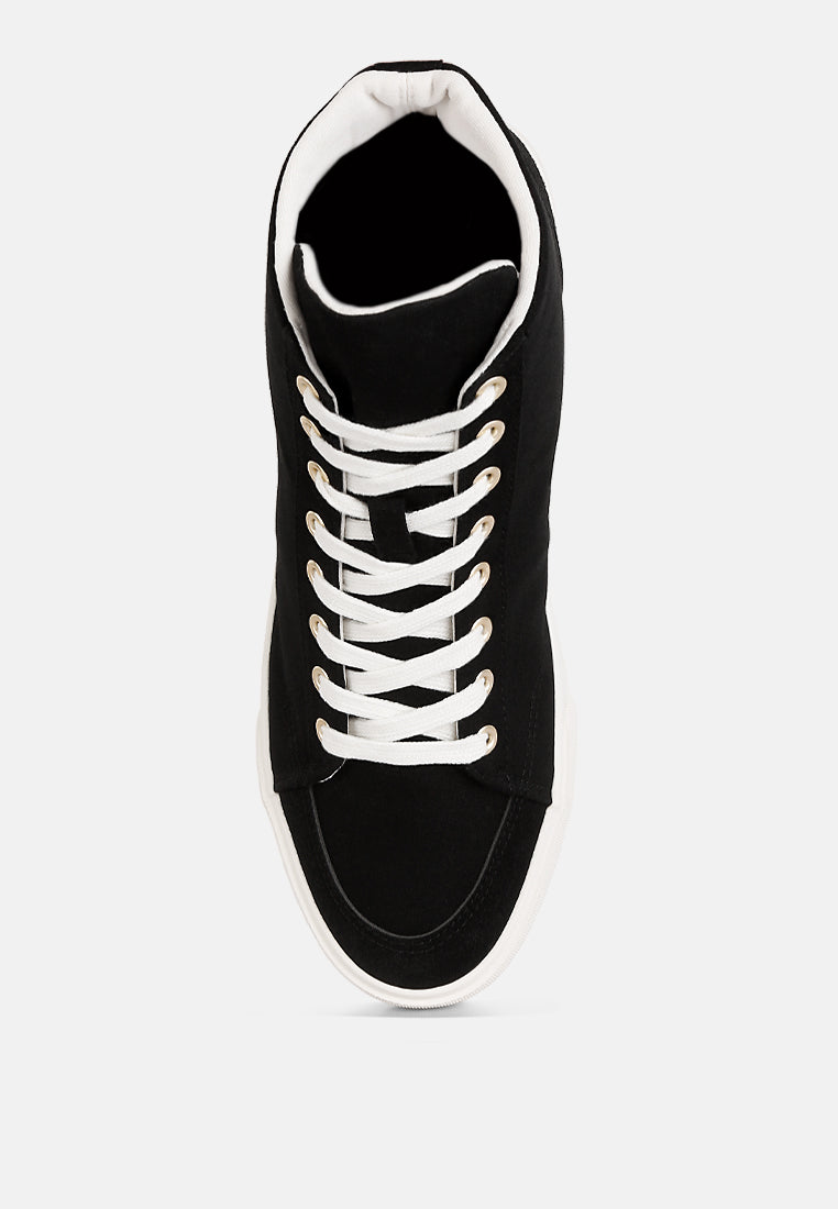 Ankle Length Solid Sneakers from London Rag International
