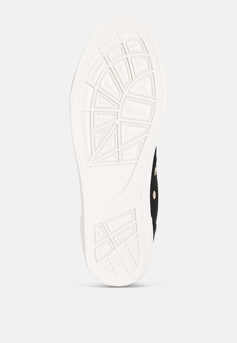 Ankle Length Solid Sneakers from London Rag International