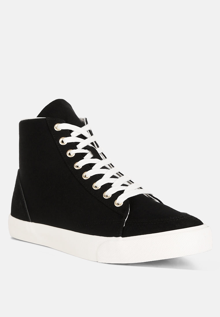 Ankle Length Solid Sneakers from London Rag International
