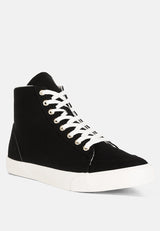 Ankle Length Solid Sneakers from London Rag International