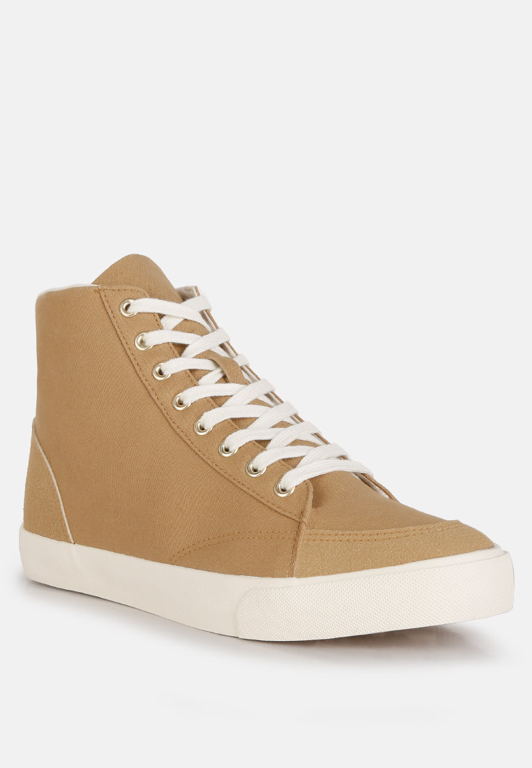 Ankle Length Solid Sneakers from London Rag International