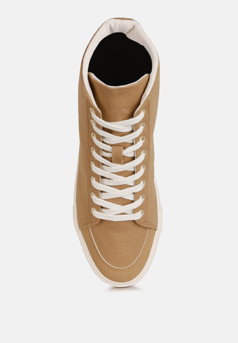 Ankle Length Solid Sneakers from London Rag International