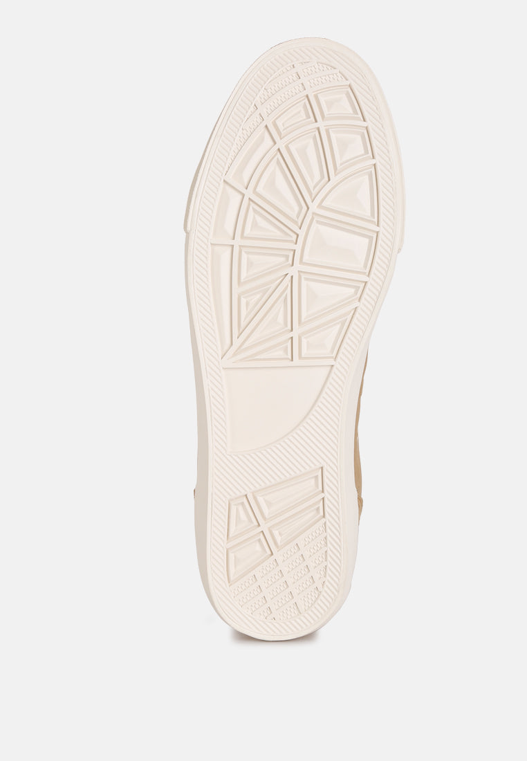Ankle Length Solid Sneakers from London Rag International