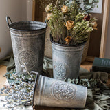 Antique Floral Carving Iron Flower Pot From Rustic Reach