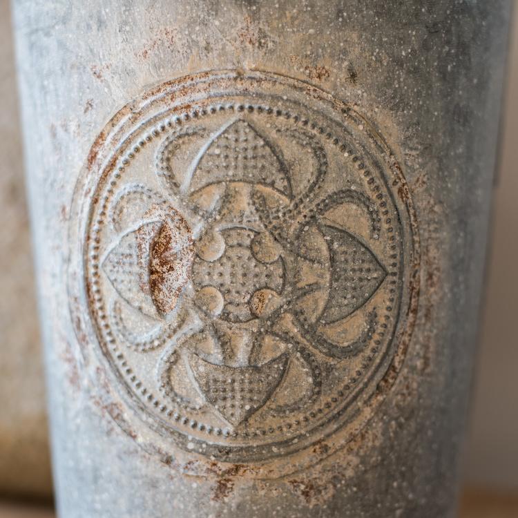 Antique Floral Carving Iron Flower Pot From Rustic Reach