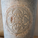 Antique Floral Carving Iron Flower Pot From Rustic Reach