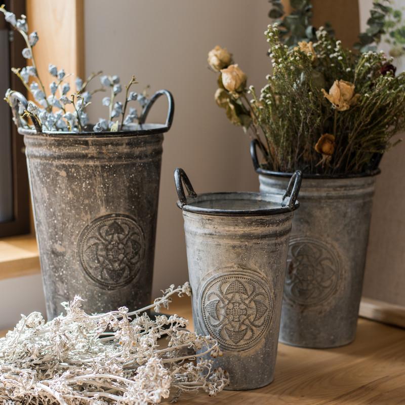 Antique Floral Carving Iron Flower Pot From Rustic Reach
