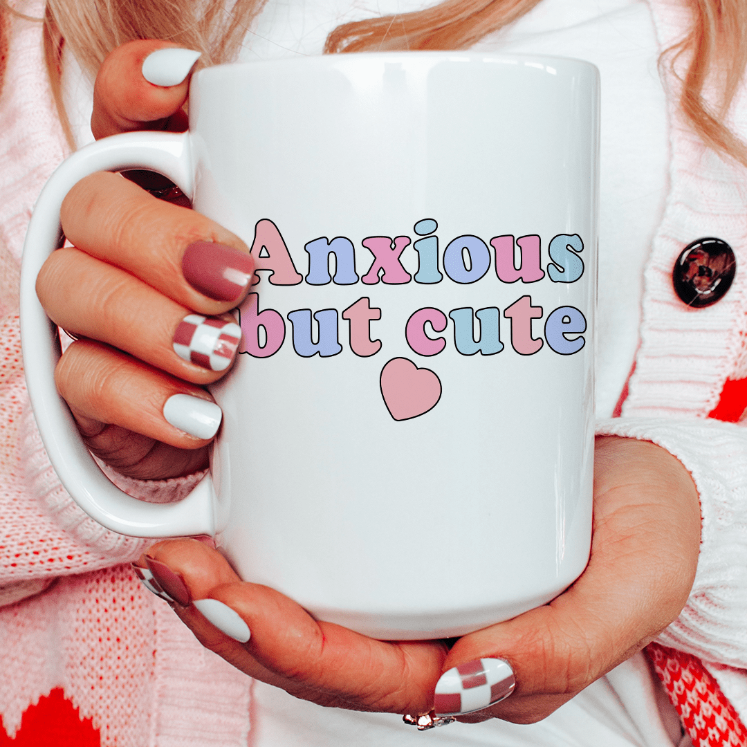 Anxious But Cute Ceramic Mug 15 oz From Peachy Sunday