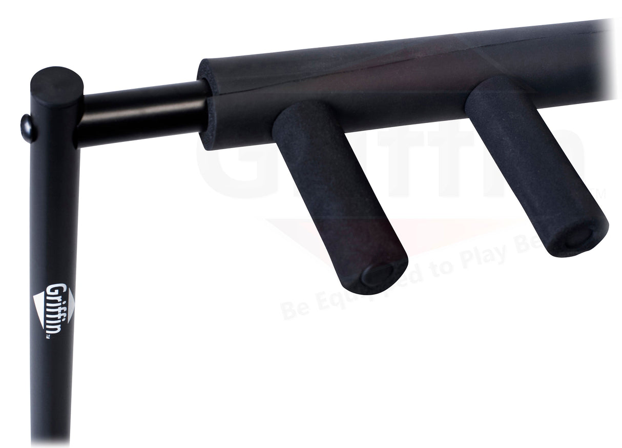 Five Guitar Rack Stand by GRIFFIN - Holder for 5 Guitars & Folds Up For Easy Transport - Neoprene Tubing Accessories For Music Bands, Recording Studio from GeekStands