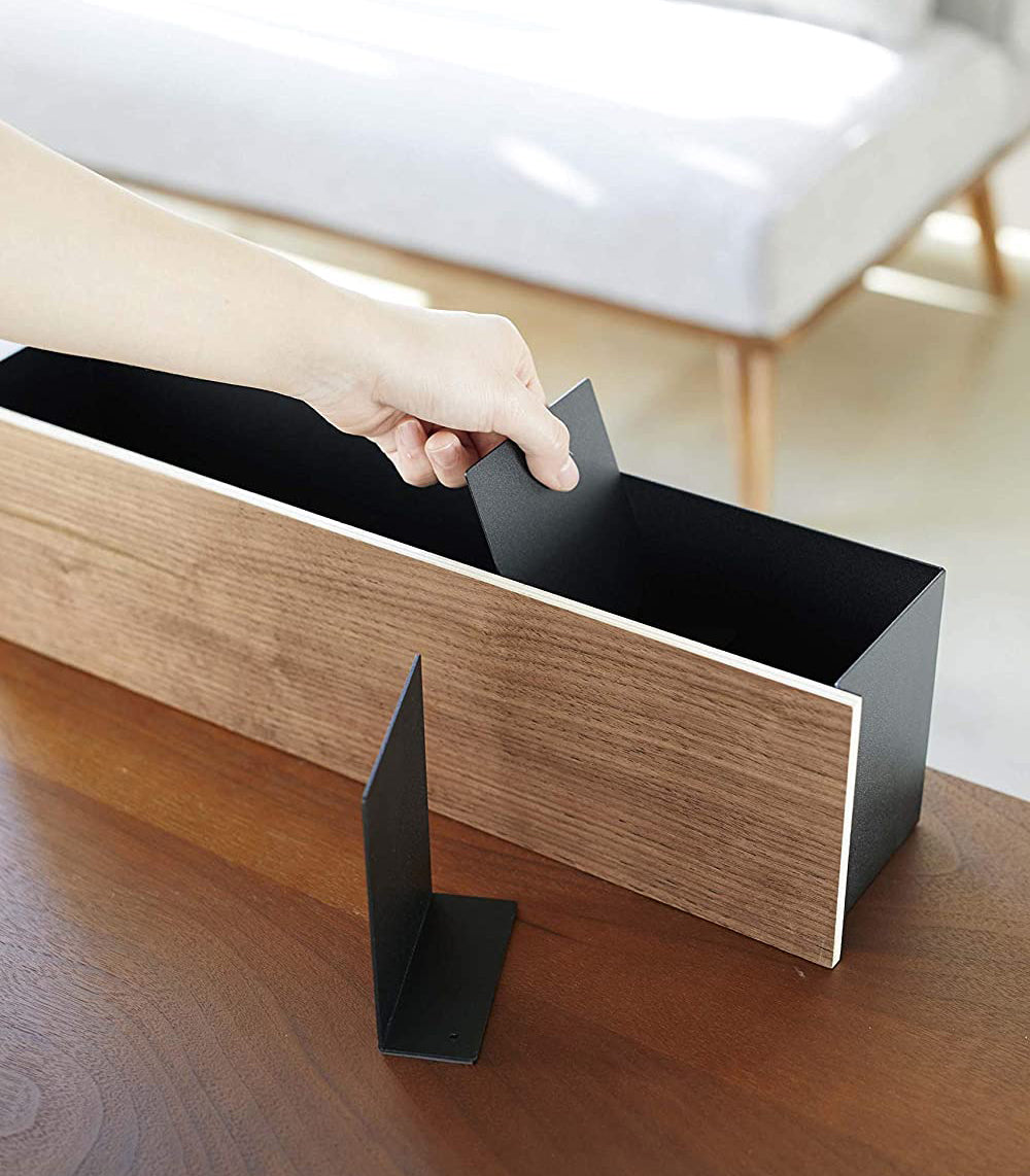 Desk Organizer - Two Sizes - Steel + Wood from Yamazaki Home