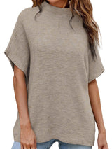 Apricot Batwing Sleeve High Neck Sweater from MsDressly