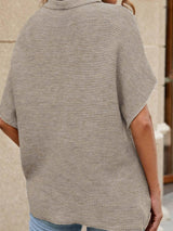 Apricot Batwing Sleeve High Neck Sweater from MsDressly